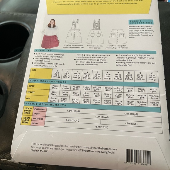 Tilly and The Buttons, Woman Easy Sewing Pattern NEw Skirt Or Pinafore Bobbi. - Picture 3 of 3